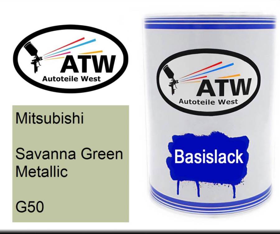 Mitsubishi, Savanna Green Metallic, G50: 500ml Lackdose, von ATW Autoteile West.